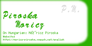 piroska moricz business card