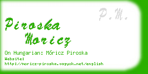 piroska moricz business card